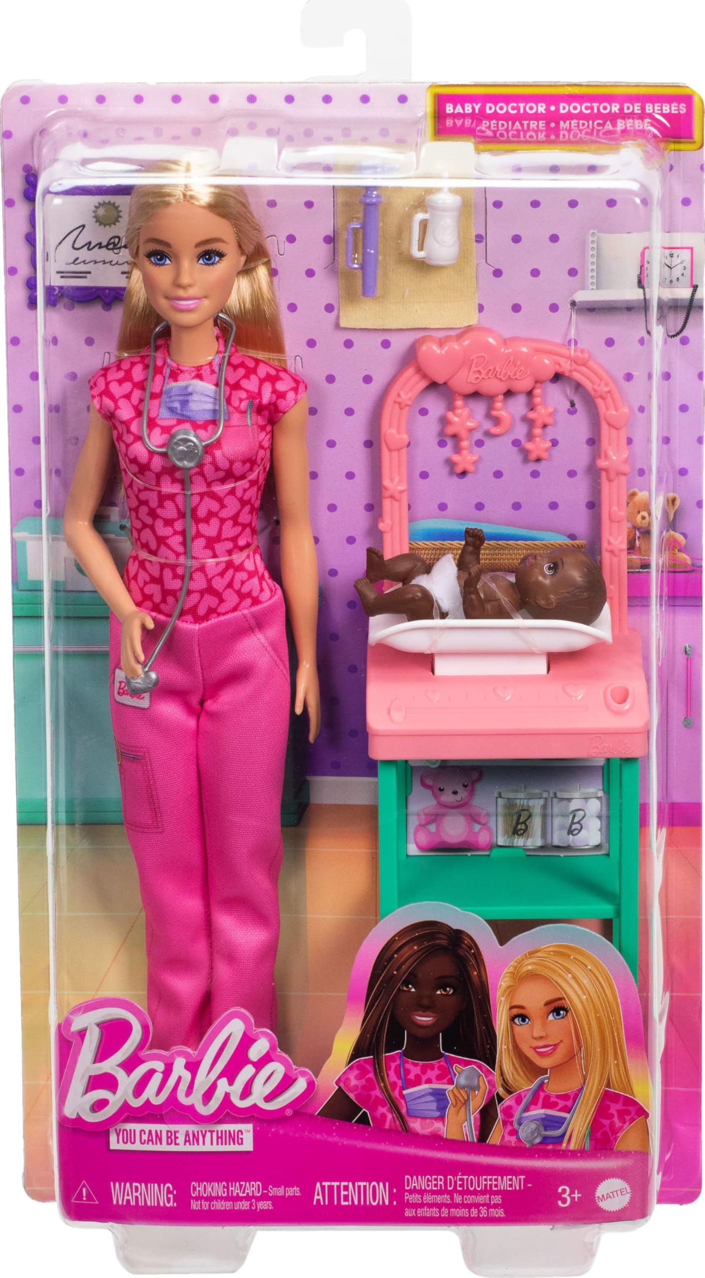 Amazon.com: Barbie Baby Doctor with Blonde Fashion Doll Wearing